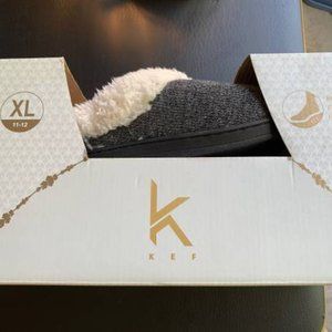 NIB Women's Kef Indoor/Outdoor Gray Slippers Memory Foam Insoles Size XL (11-12)